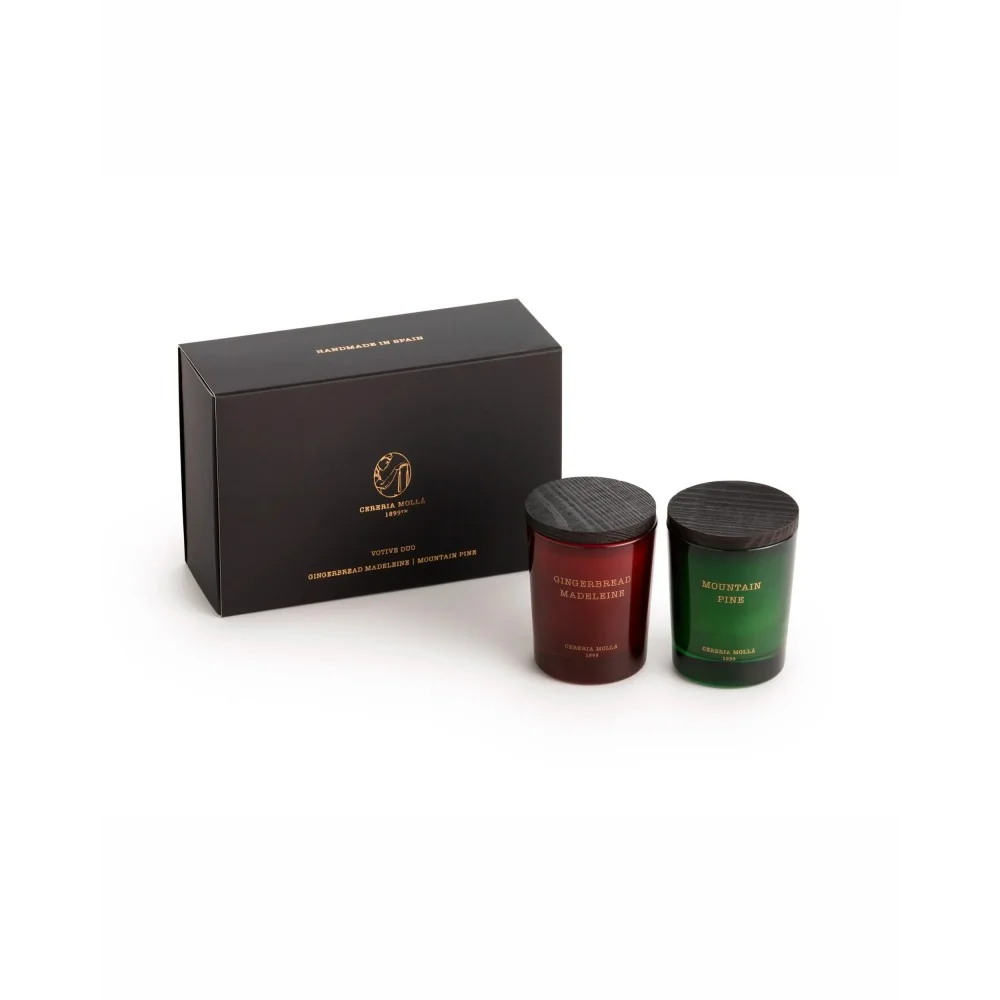 Cereria Molla Coffret 2 Velas Gingerbread Madeleine + Mountain Pine 2x70g/ 2.47oz