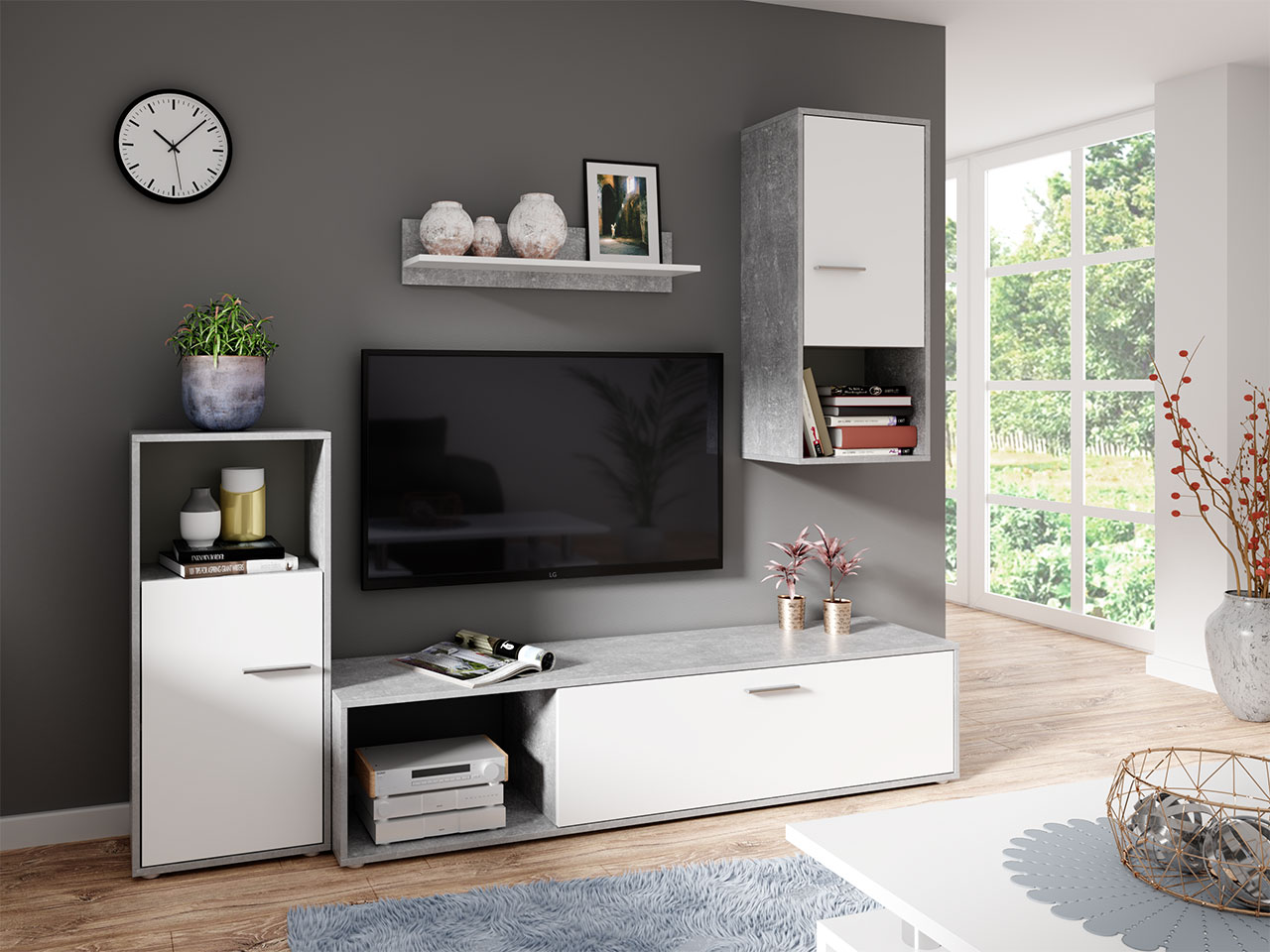 Estante Aran Branco/Stone