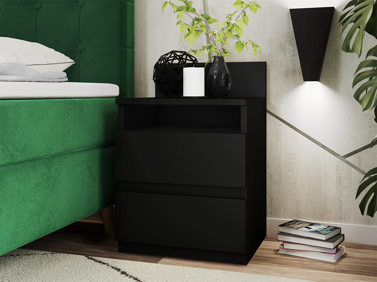 Mesa de Cabeceira Malwa M1 Preto