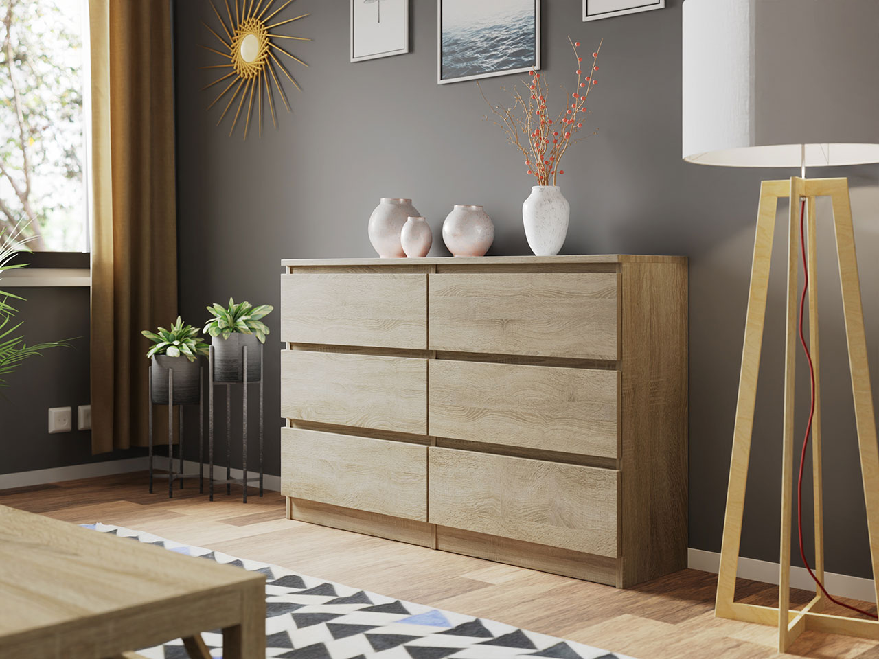 Cómoda Malwa M6 120 Sonoma