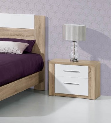 Mesa Cabeceira Paris cor carvalho natural/branco