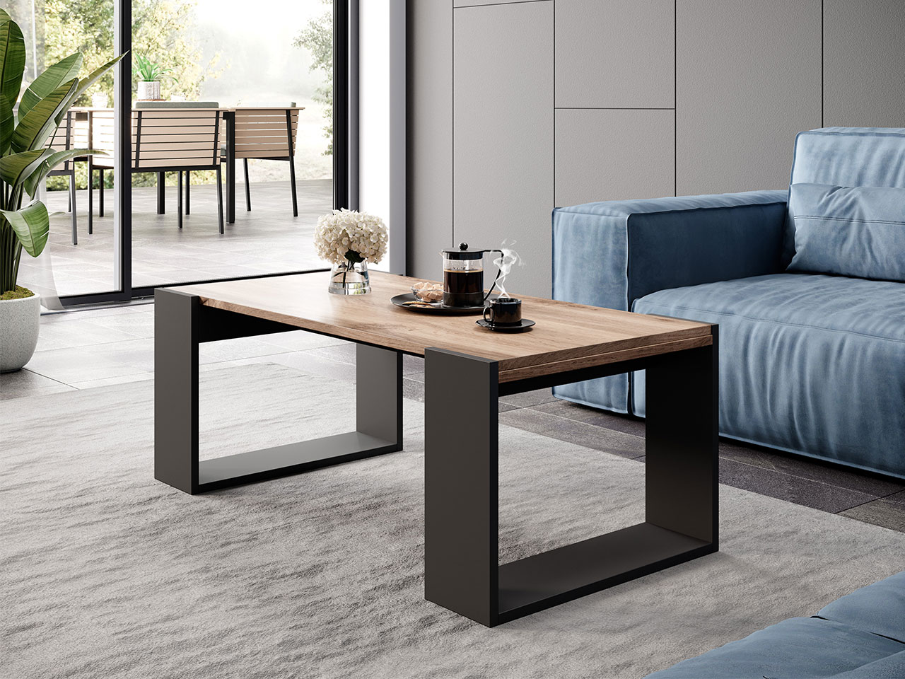 Mesa Centro Wood Antracite/Wotan