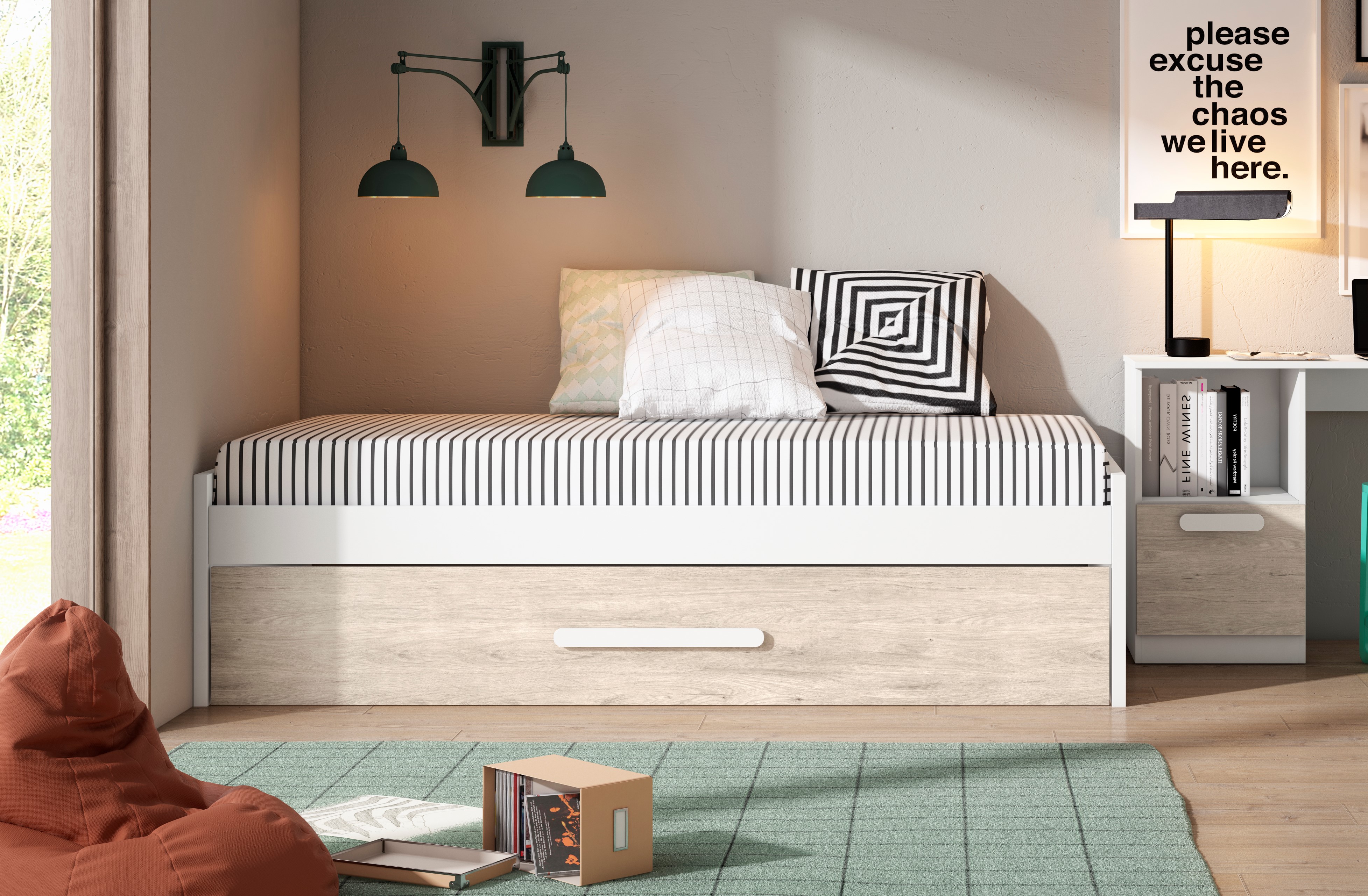 Cama Nido Mixcasa cor Branco/Sahara
