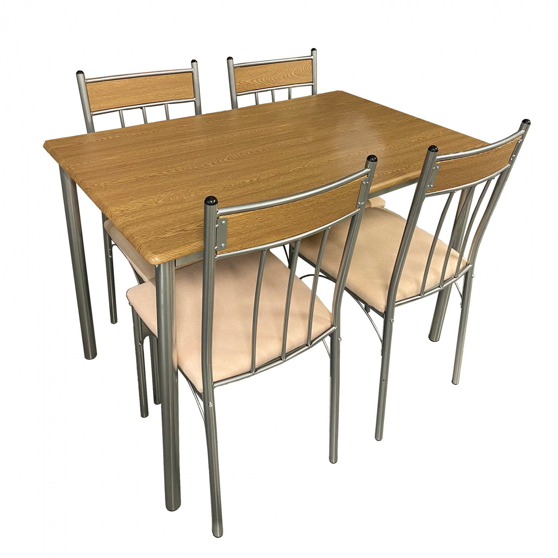 Conjunto Mesa + 4 Cadeiras Cádiz cor carvalho escuro
