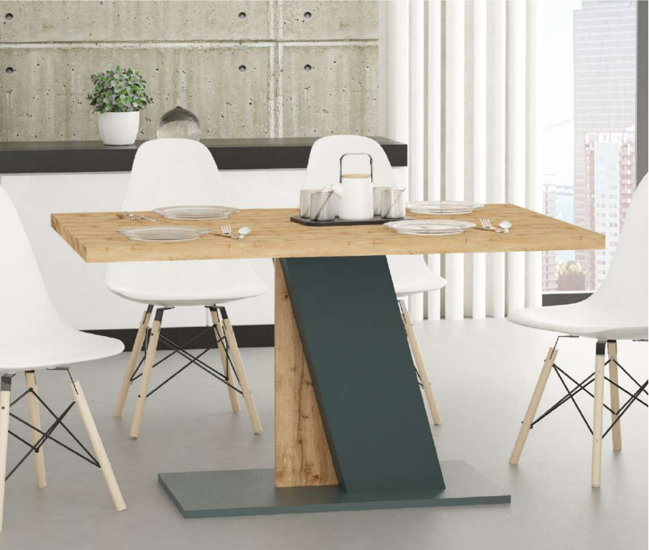 Mesa Jantar Fixa Bristol Wotan/Cinza