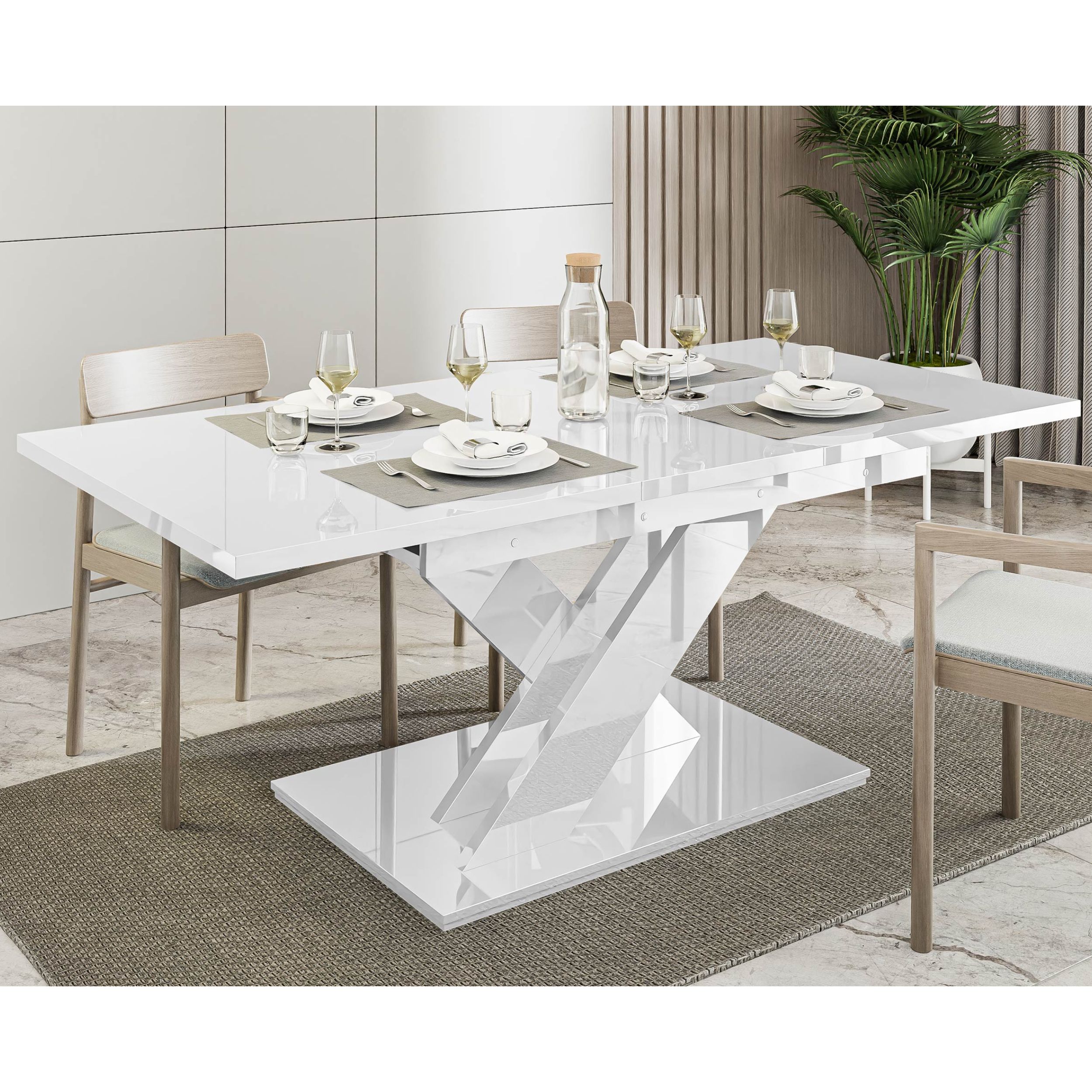Mesa Sala Bronx Branco Alto Brilho