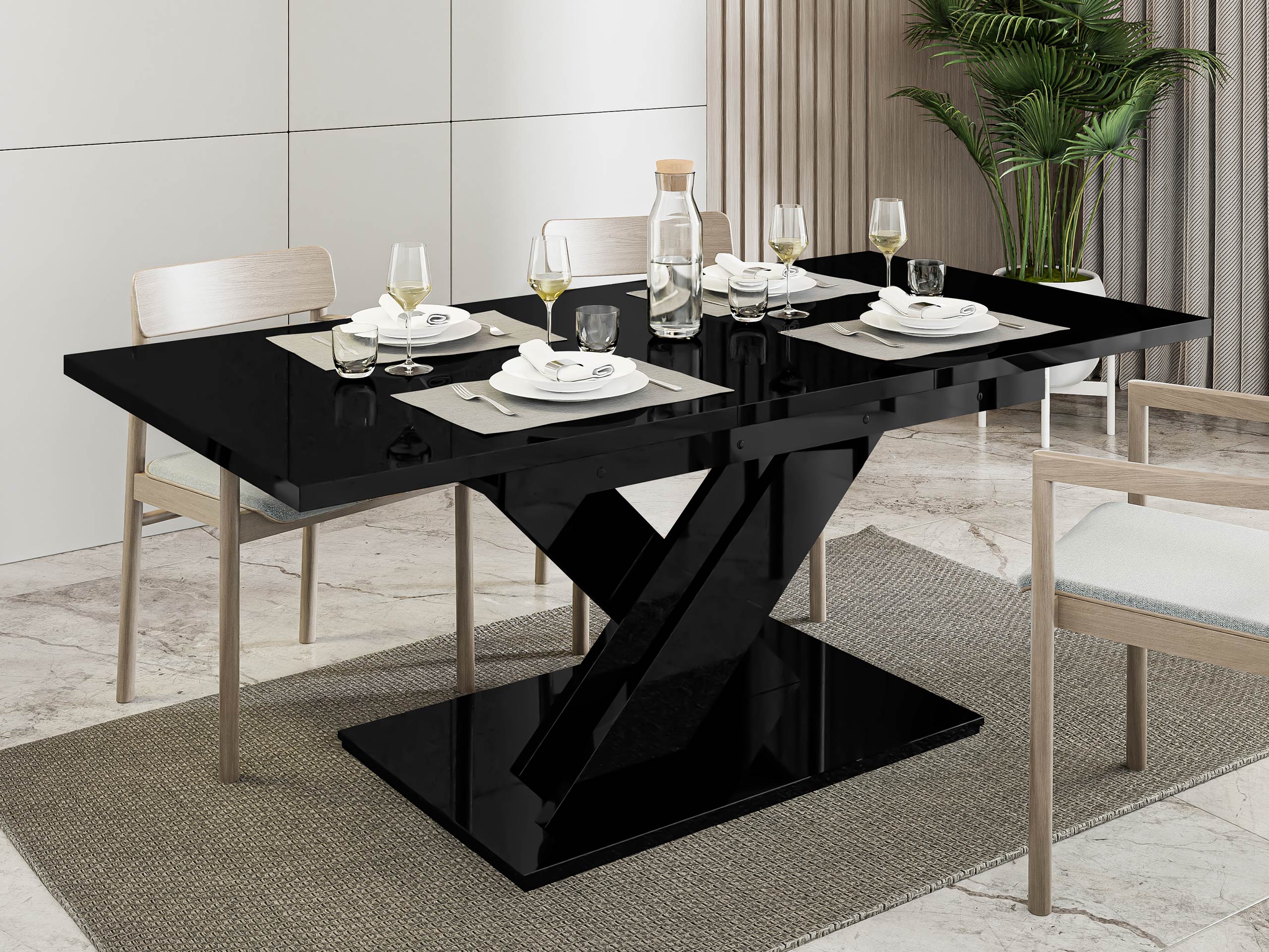 Mesa Sala Bronx Preto Alto Brilho